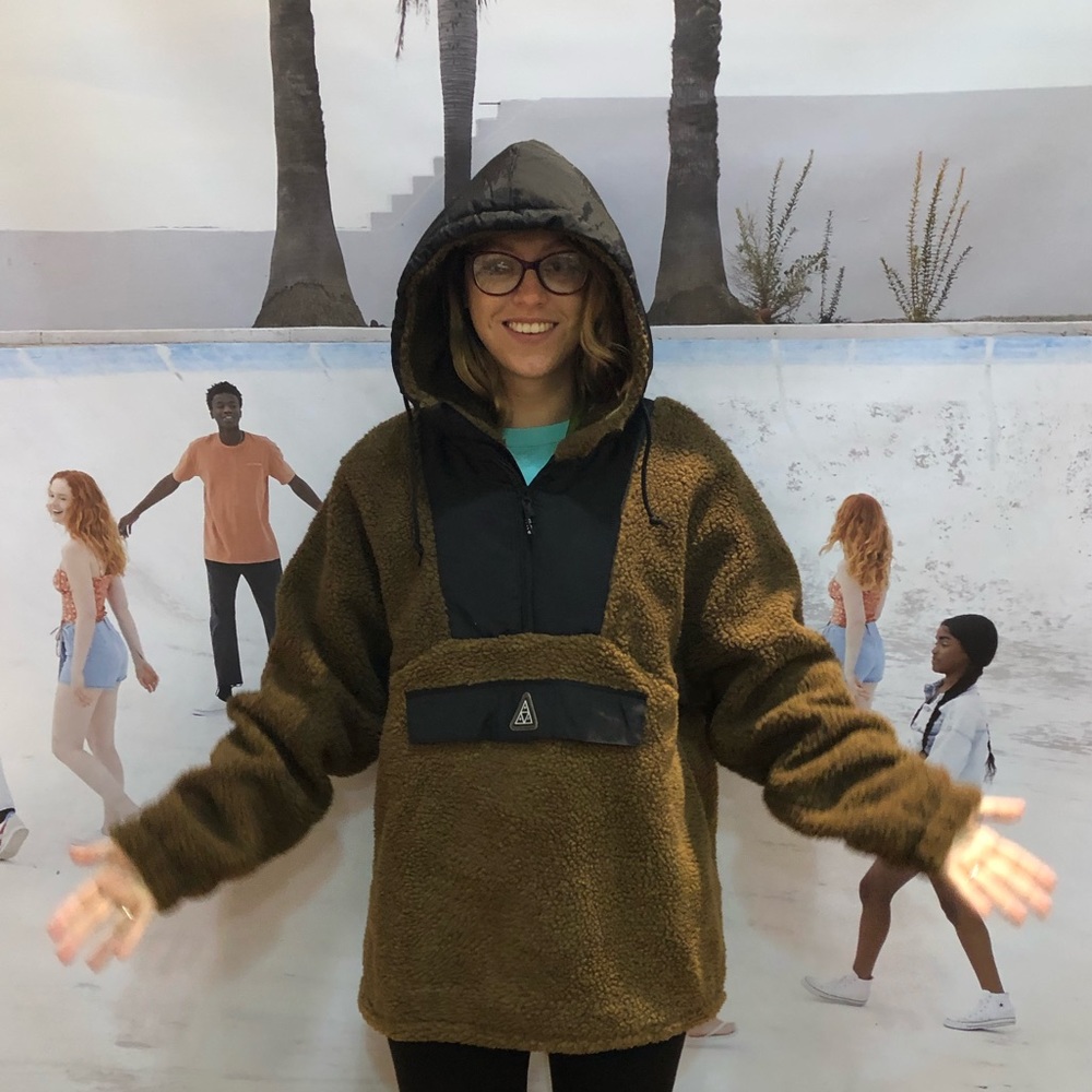 HUF Brown Pullover Coat